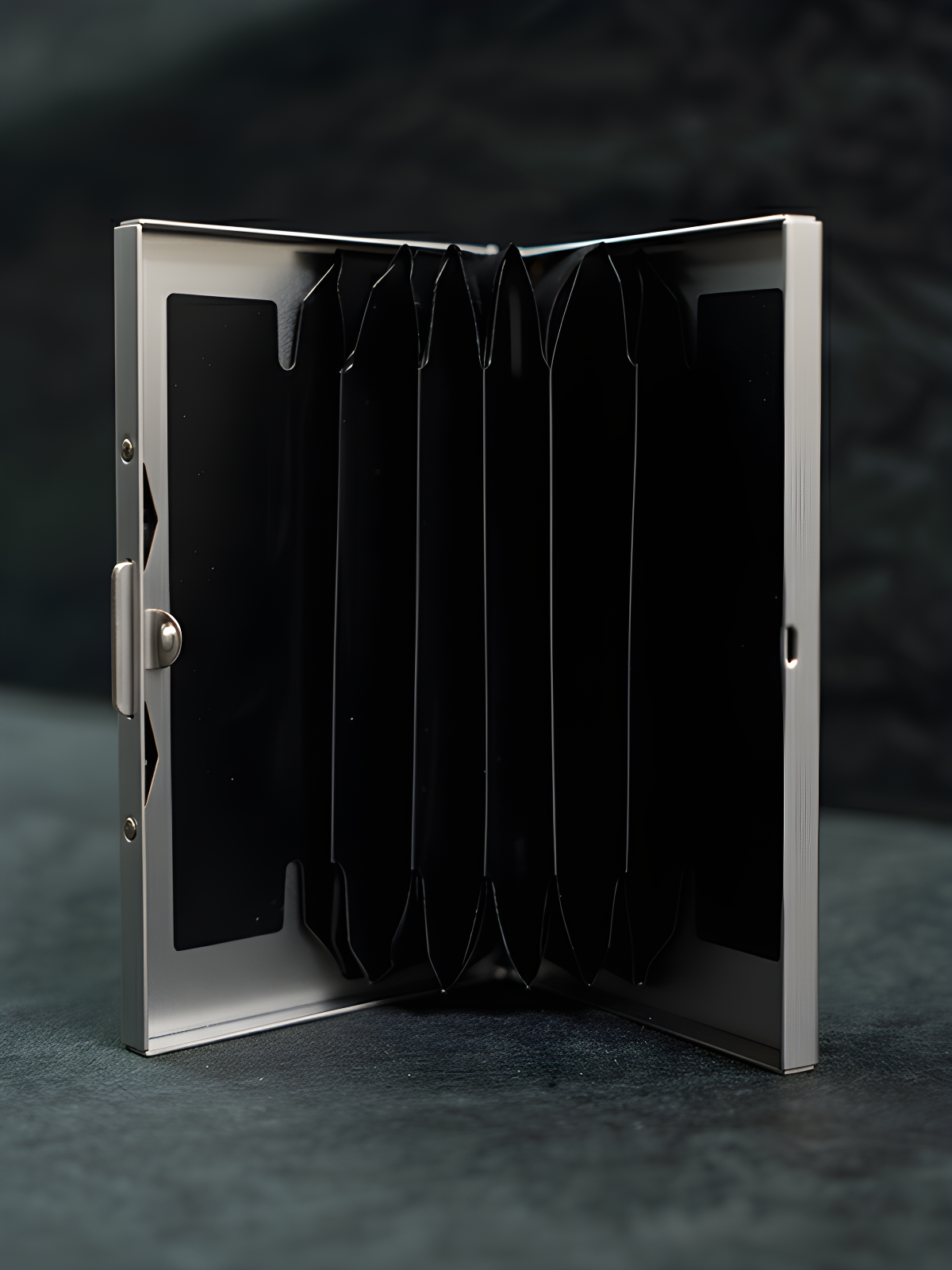 Secure, Stylish & Durable Premium Card Holder in Glossy Silver Colour