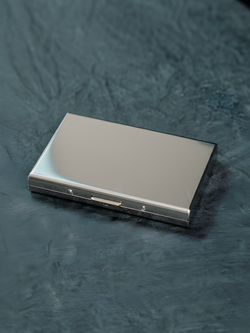 Secure, Stylish & Durable Premium Card Holder in Glossy Silver Colour