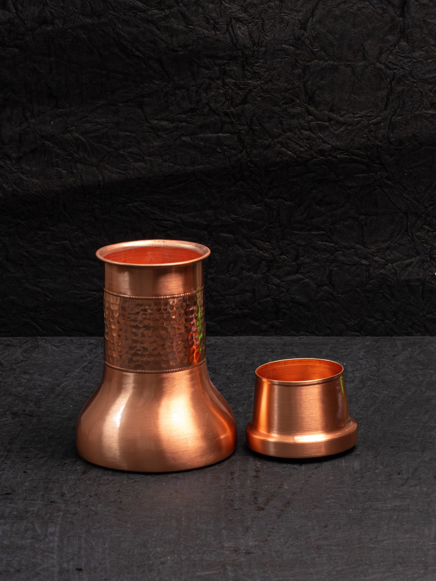 Copper Lily Pot with Glass