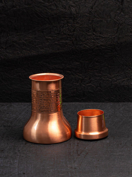 Copper Lily Pot with Glass