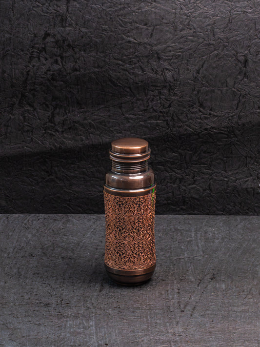 Antique Etching Jumbo Copper Bottle