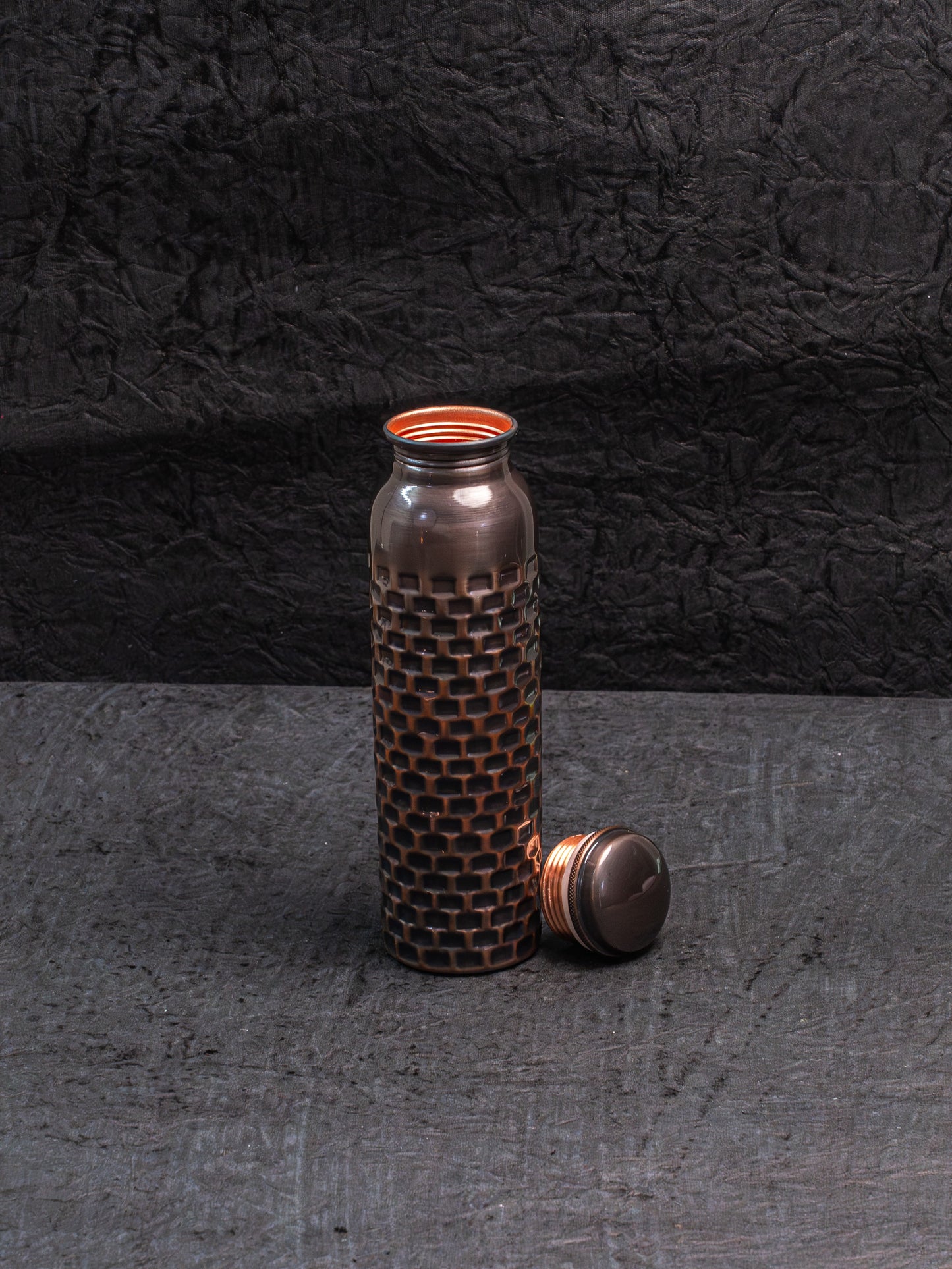 Diamond Finished Antique Copper Bottle