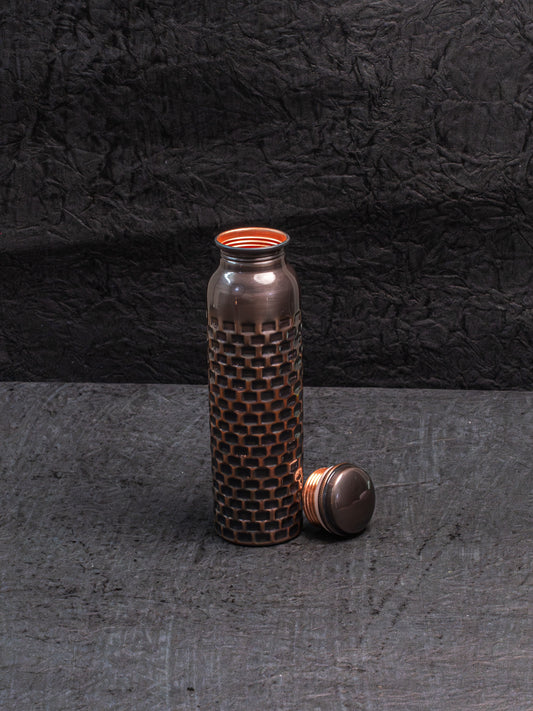 Diamond Finished Antique Copper Bottle