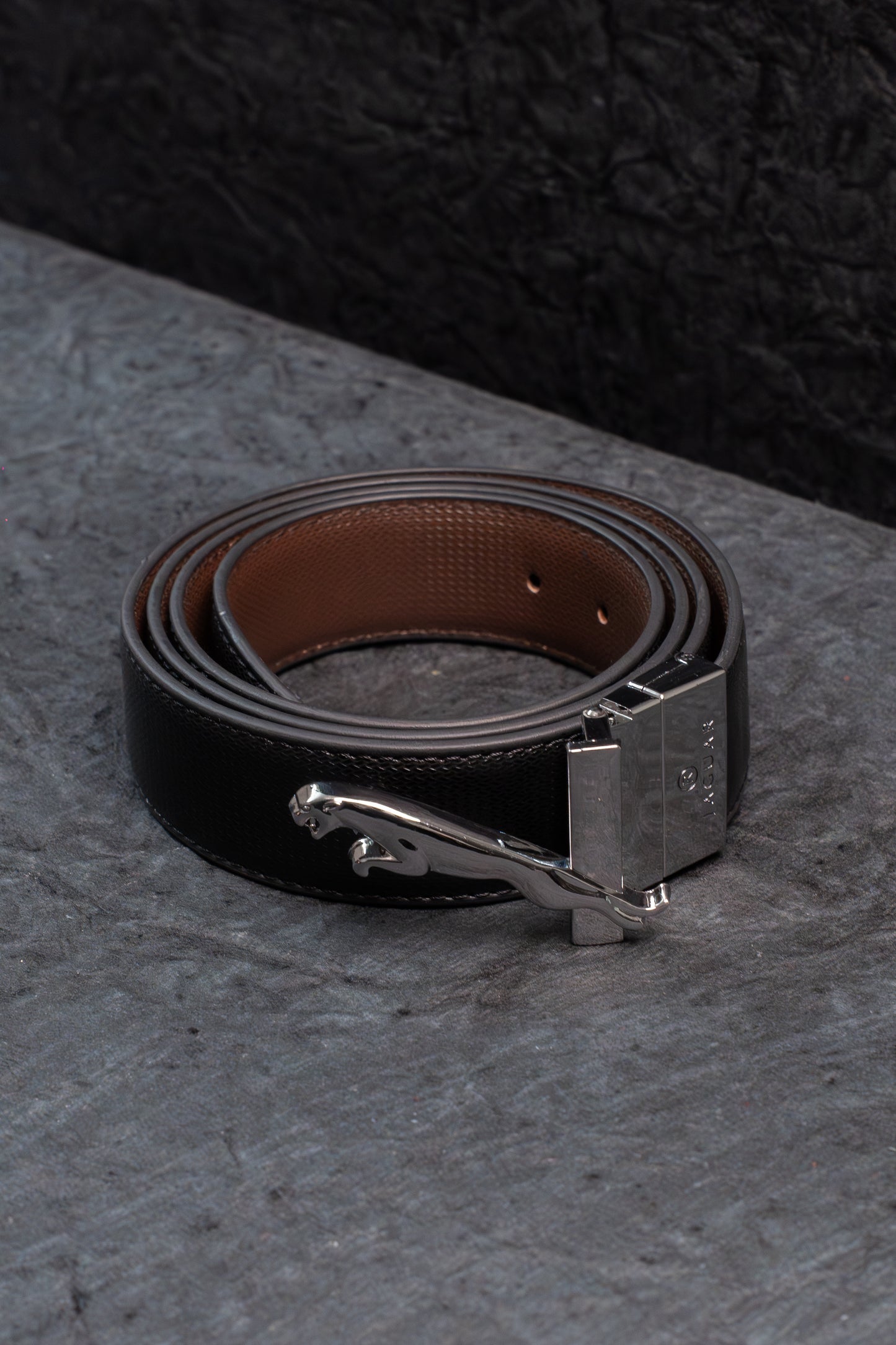 Premium Genuine Leather Belt for Men - Jaguar Buckle