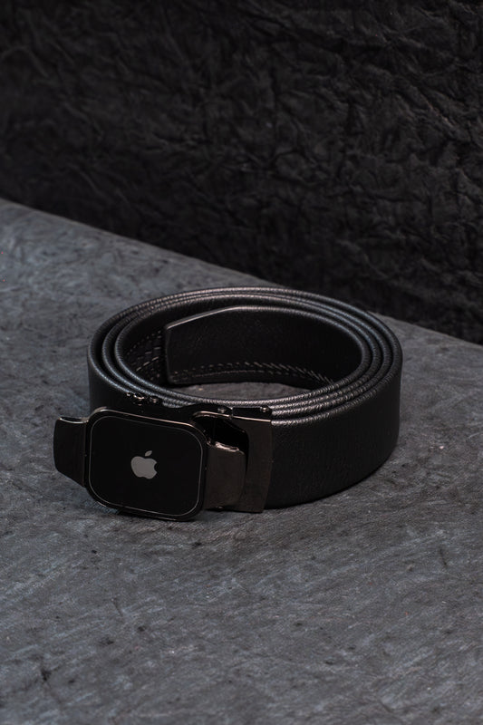 Premium Genuine Leather Belt for Men - Apple Buckle