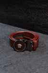 Premium Genuine Leather Belt for Men - Versace Round Buckle