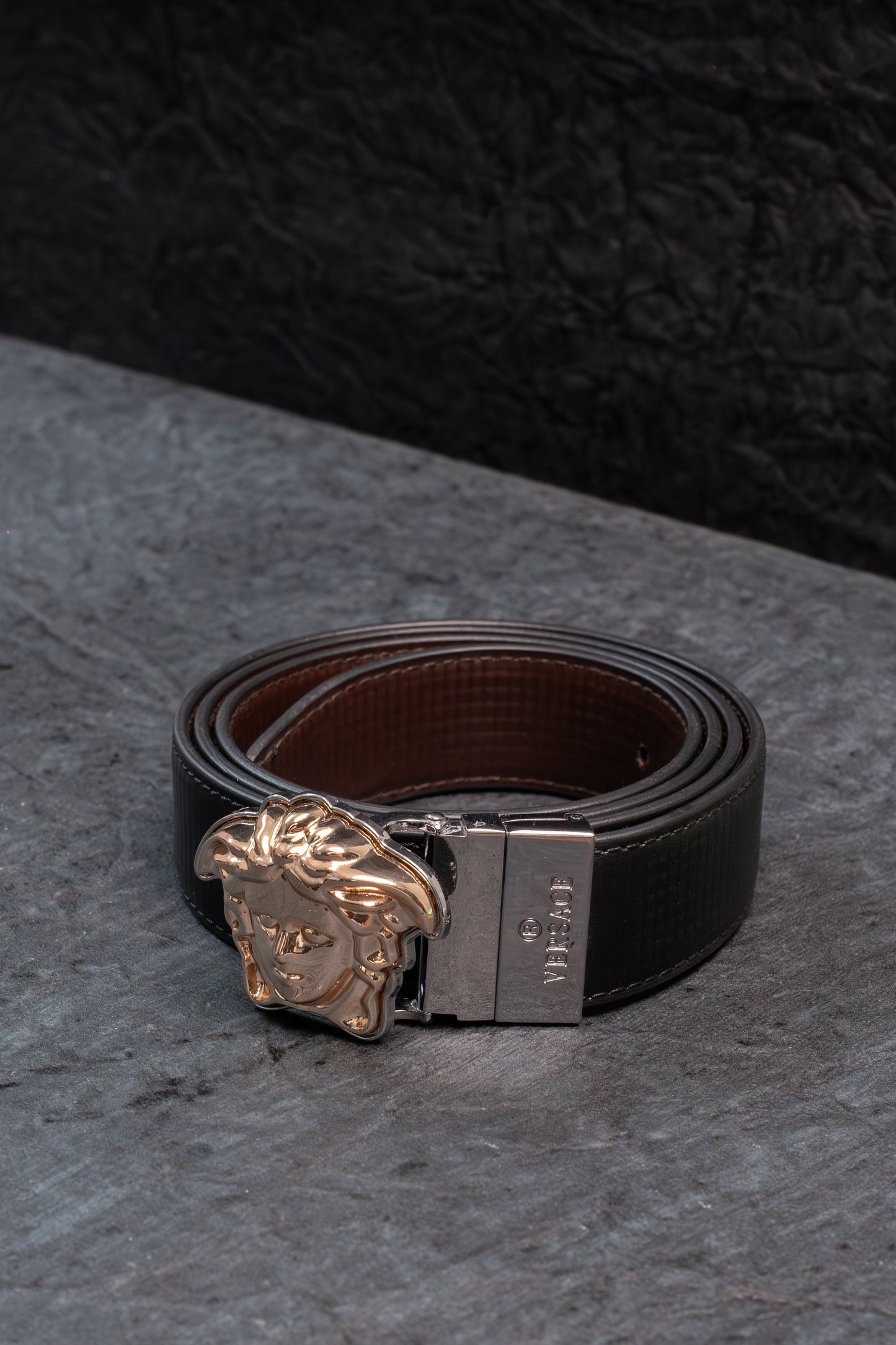 Premium Genuine Leather Belt for Men - Versace Buckle
