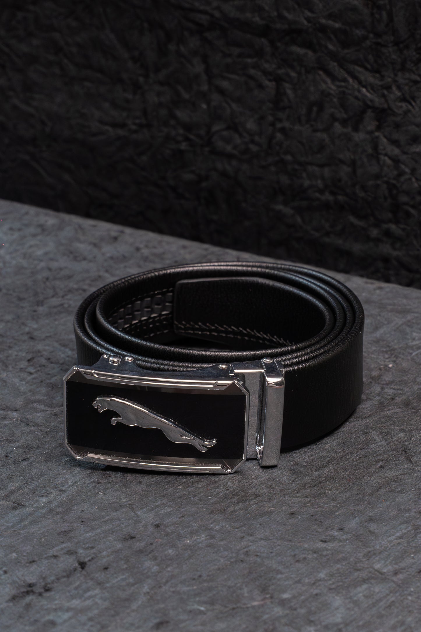 Premium Genuine Leather Belt for Men - Jaguar Symbol Buckle