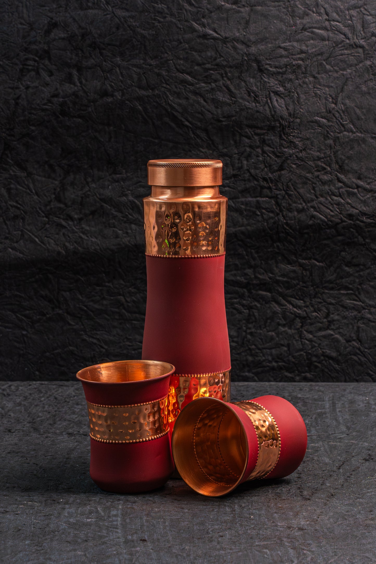 Red Velvet Copper Bottle Glass Set