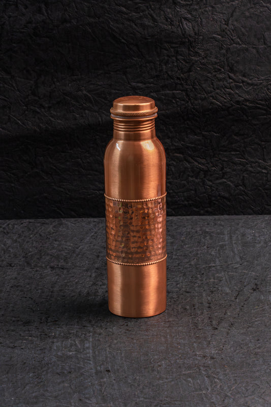 Hammered Copper Bottle Set with Glass