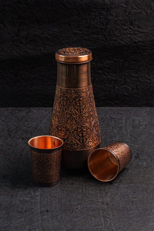Copper Bottle Jug Set