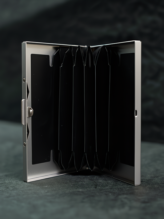 Secure, Stylish & Durable Premium Card Holder in Metalic Silver Colour