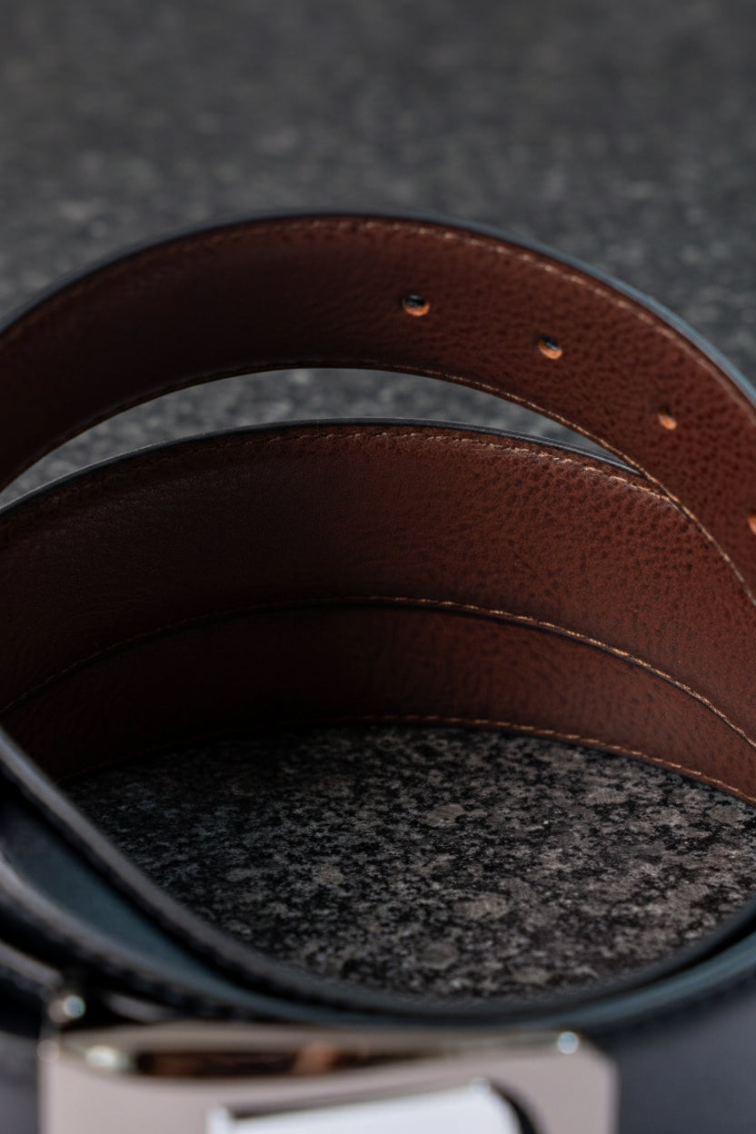 Premium Genuine Leather Belt for Men - Casual Buckle