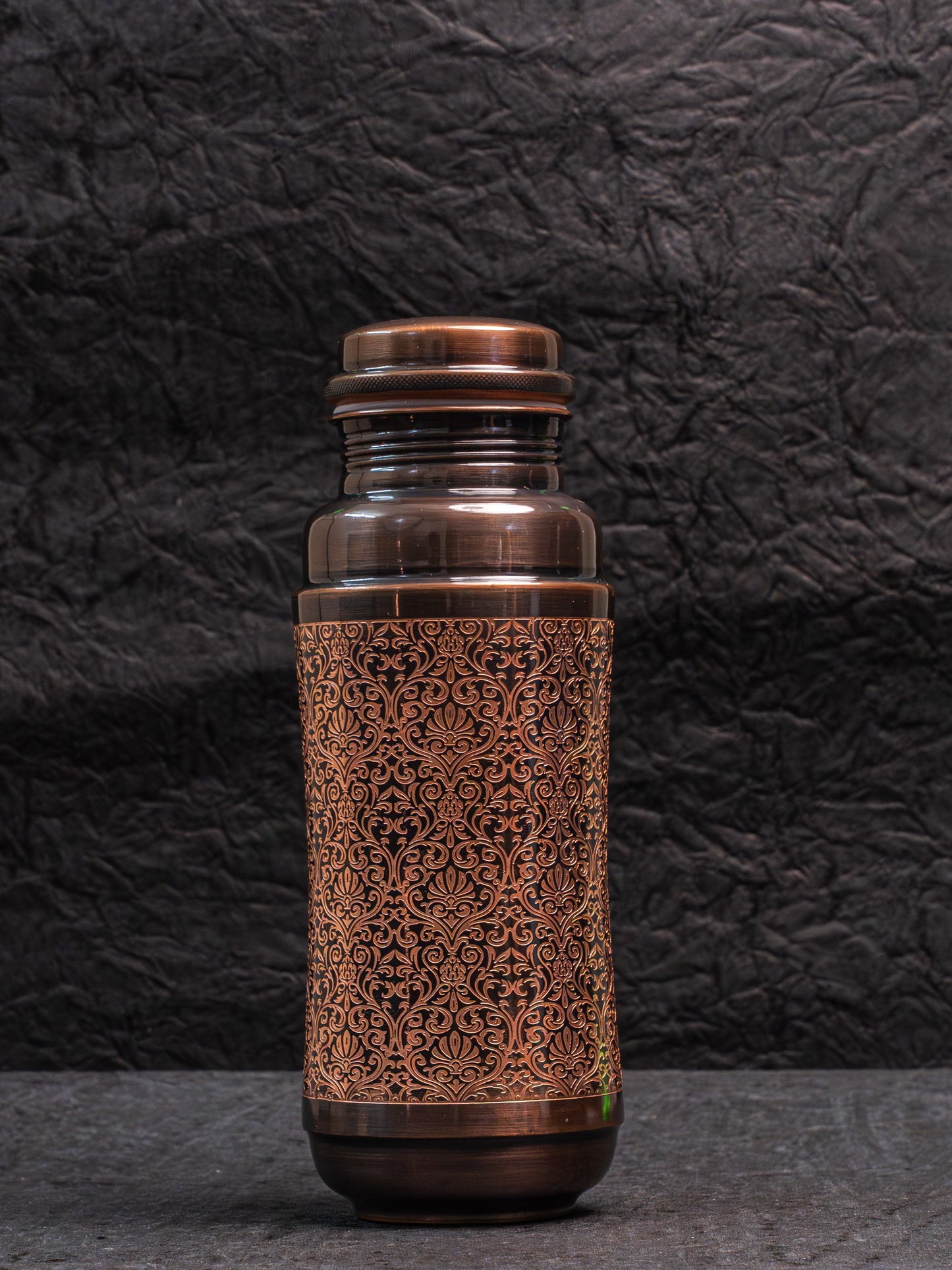 Antique Etching Jumbo Copper Bottle