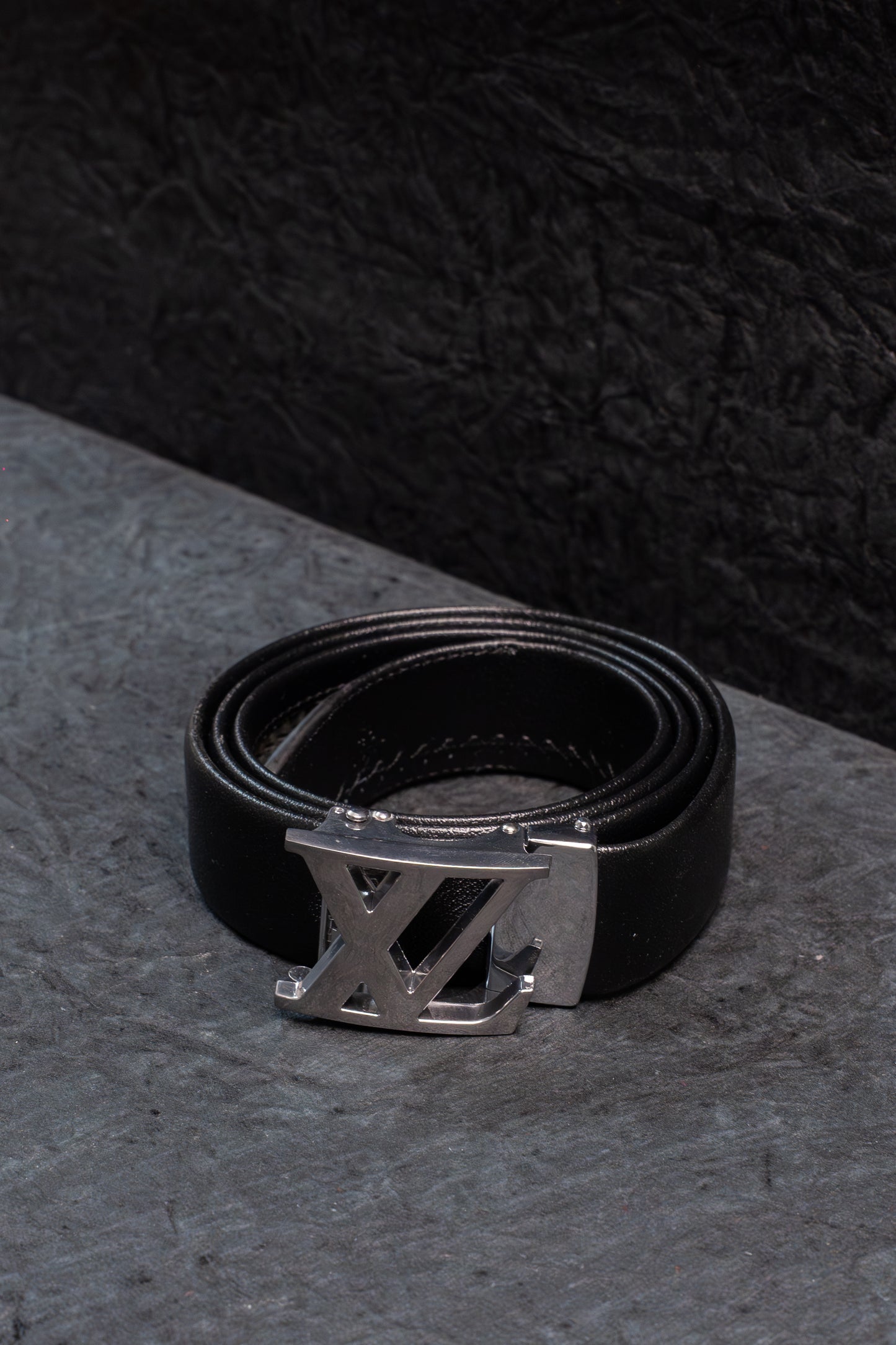 Premium Genuine Leather Belt for Men - LV Buckle