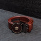 Premium Genuine Leather Belt for Men - Versace Round Buckle