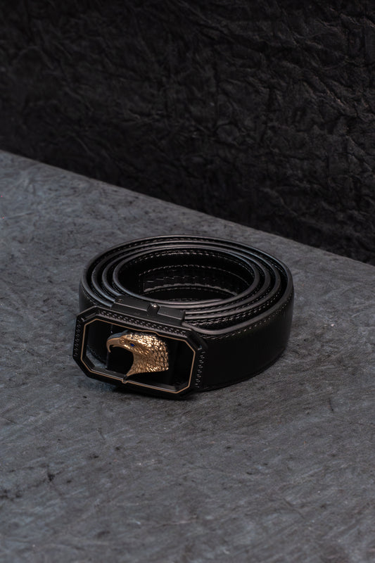 Premium Genuine Leather Belt for Men - Hawk Bird Buckle