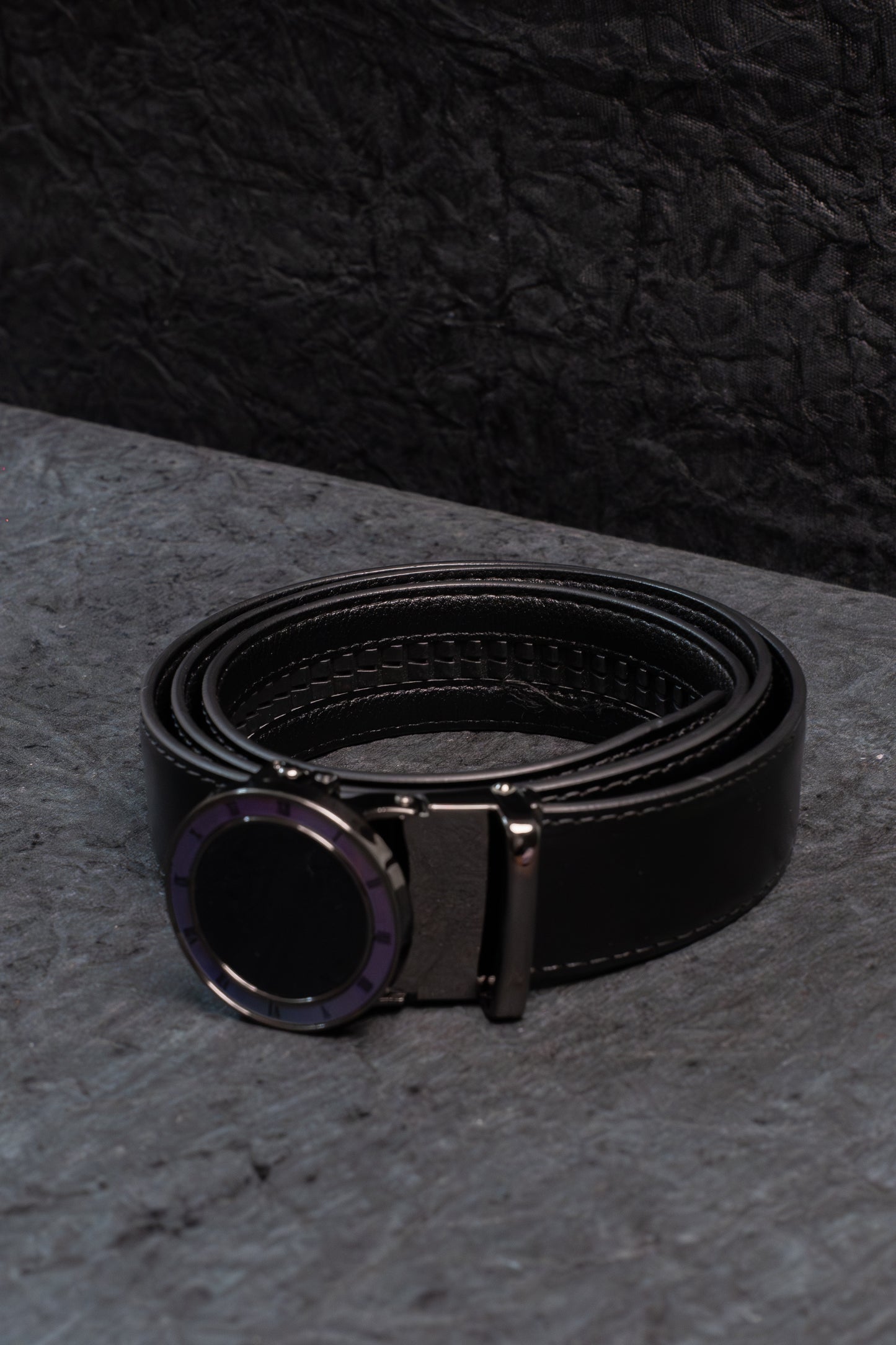 Premium Genuine Leather Belt for Men - Roman Dial Buckle