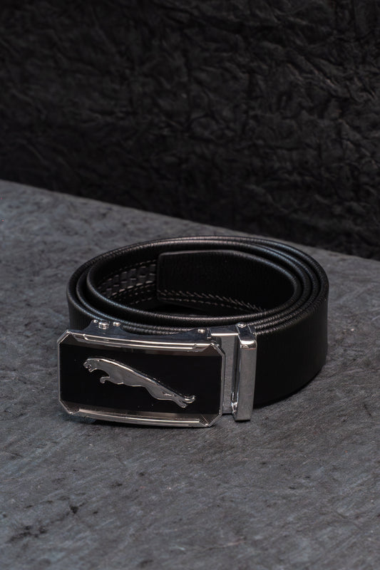 Premium Genuine Leather Belt for Men - Jaguar Symbol Buckle