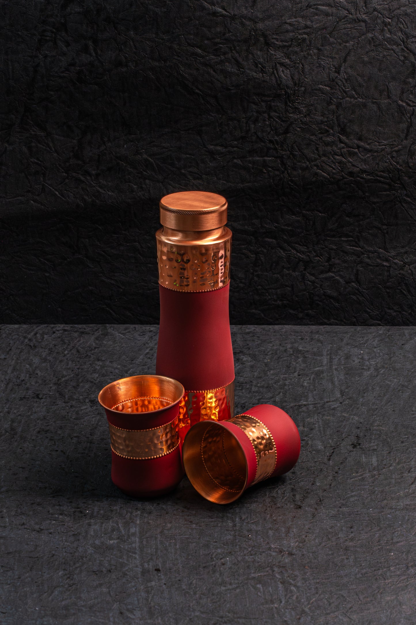 Red Velvet Copper Bottle Glass Set